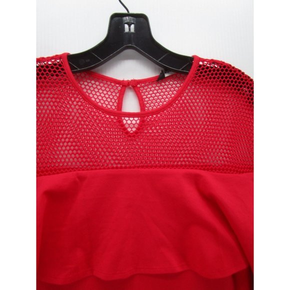 Project Runway Dress Small Shift Pullover Mesh Ruffle Cocktails Party* - Picture 2 of 12